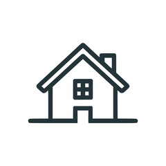 house real estate property line logo vector illustration template design