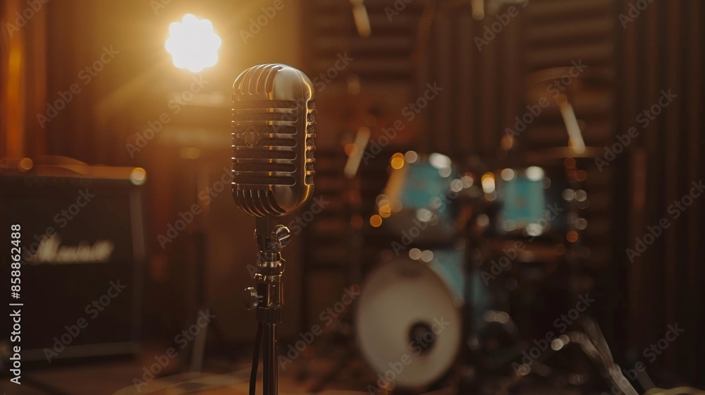 Poster a studio microphone designed specifically for recording podcasts is highlighted.