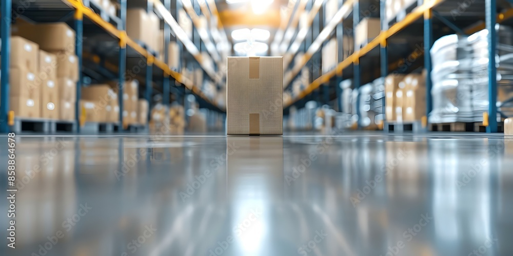 Poster industry 40 tech optimizes warehouse processes with digital tools for efficient logistics. concept i