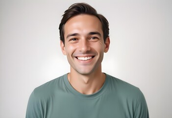 Positive smiling man on clean background