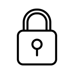 Padlock with keyhole icon, security icon.