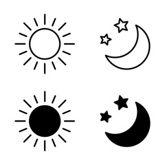 Sun moon icon illustration isolated vector sign symbol.