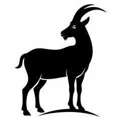 Mountain Goat icon vector art silhouette illustration.