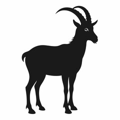 Mountain Goat icon vector art silhouette illustration.
