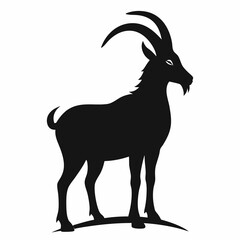 Mountain Goat icon vector art silhouette illustration.