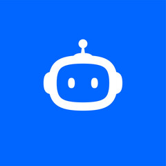 Chat Bot icon. Virtual smart assistant Bot logo. Robot head on blue background. Customer support service Chat Bot. Vector illustration