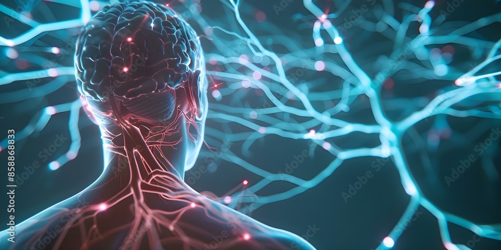 Poster explore neural pathways in the nervous system for sensation and coordination. concept neural pathway