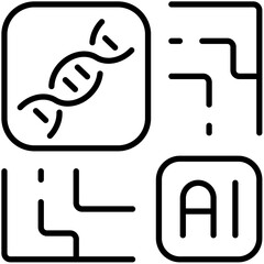 Artificial Intelligence Industries Outline Icon Pack
