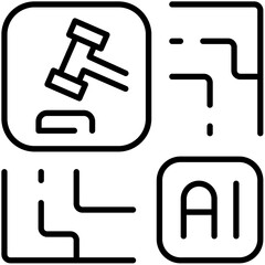 Artificial Intelligence Industries Outline Icon Pack