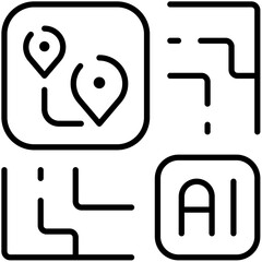 Artificial Intelligence Industries Outline Icon Pack