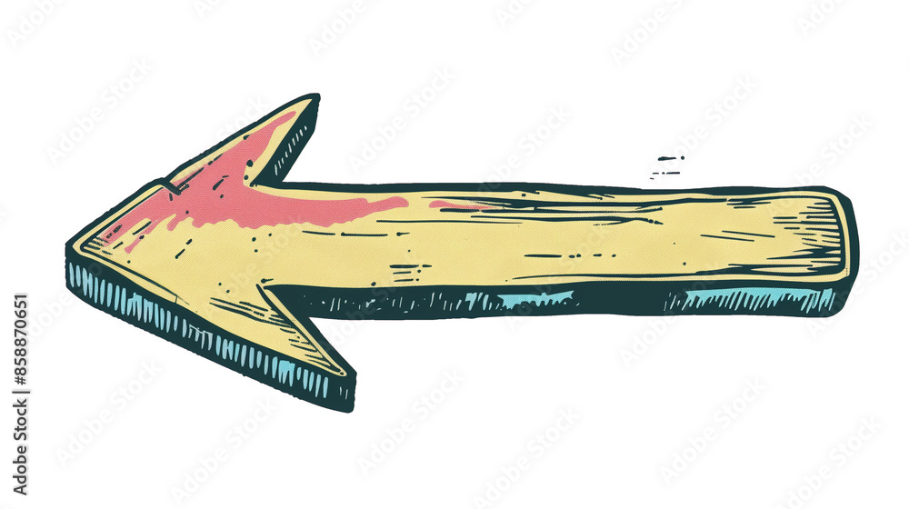 Poster hand drawn arrow pointing cute element on transparent background