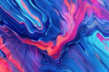 Obraz premium Vibrant fluid art background in blue and pink hues