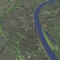 Fototapeta premium 3D illustration of city and urban in Cologne Germany