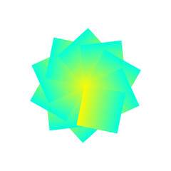 cyan green yellow flower gradient vector eps
