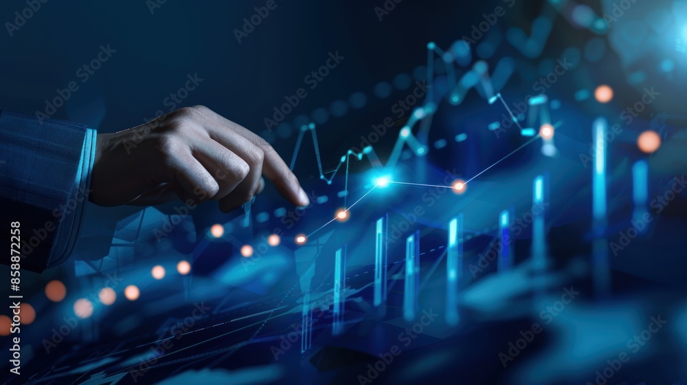 Poster financial data analysis on digital interface