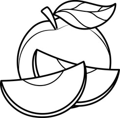 Peach outline illustration vector