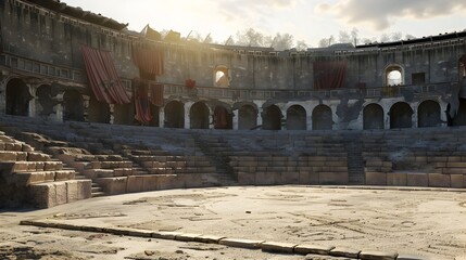 Reconstructed Ancient Greek Stadium Showcasing the Combat Sport