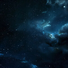 Obraz premium Night sky - Universe filled with stars and thunder, realistic background