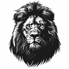 Fototapeta premium A black and white drawing of a lion