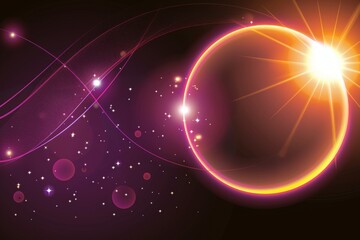 Obraz premium Vibrant cosmic space with glowing orbs and stars background