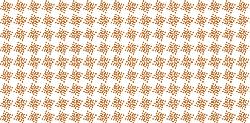 Golden vector floral seamless pattern. Abstract luxury geometric ornamental texture with small flower silhouettes. Gold and white simple ornament in oriental style.