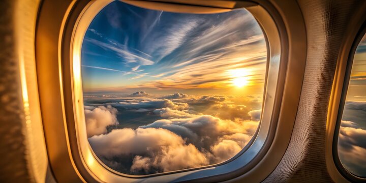 #### Beautiful Sunset Seen Through Airplane Window