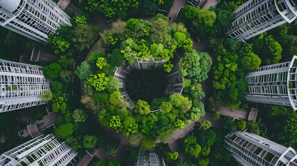 Circular Organizing Systems Supporting Sustainability in Aerial Landscape View