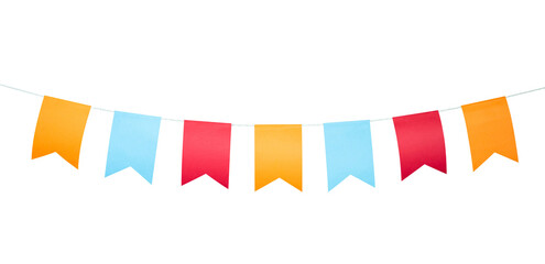colorful festival flag border isolated