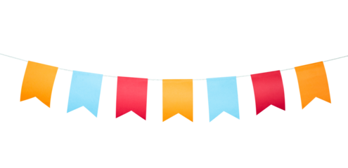colorful festival flag border isolated