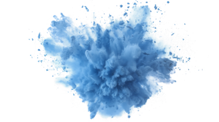 Dry Soil explosion with dirt and cloud smoke. Isolated on white background. Dirty ground abstract spread with flying particles