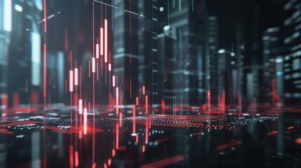 Abstract Futuristic Digital Stock Market Data