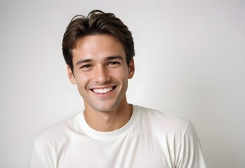 Positive smiling man on clean background