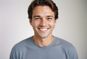 Positive smiling man on clean background
