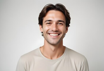 Positive smiling man on clean background