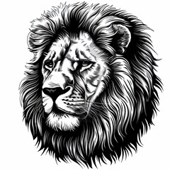 Obraz premium A black and white drawing of a lion