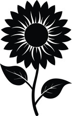 Sunflower silhouette vector illustration design