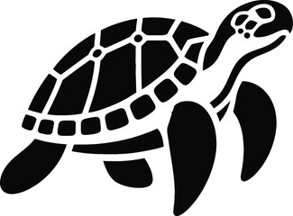 Turtle on a white background silhouette vector design