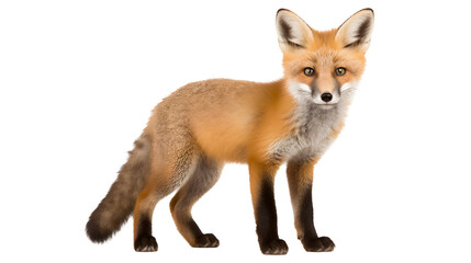 youn red fox vulpes standing and looking
