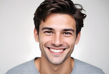 Positive smiling man on clean background