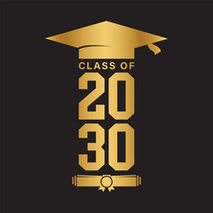 Class of 2030 design, College t-shirt design printable text vector	