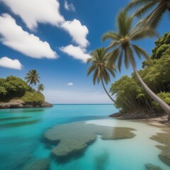 beach with palm trees