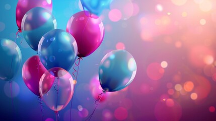 Abstract Holiday Background with Balloons. Can be used for advertisment, promotion and birthday card or invitation