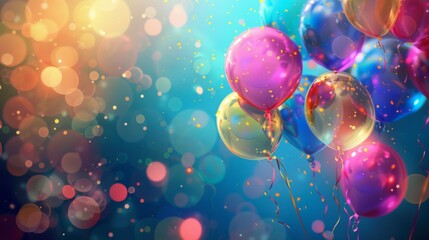 Abstract Holiday Background with Balloons. Can be used for advertisment, promotion and birthday card or invitation
