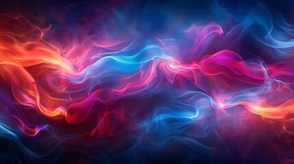 Obraz premium Background wallpaper in format. Imagine a vibrant dreamscape with flowing, luminescent curves bathed in neon light. The overall effect is one of power and boundless potential.