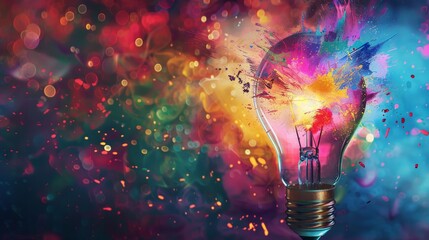 Exploding Light Bulb Symbolizing Breakthrough Innovation