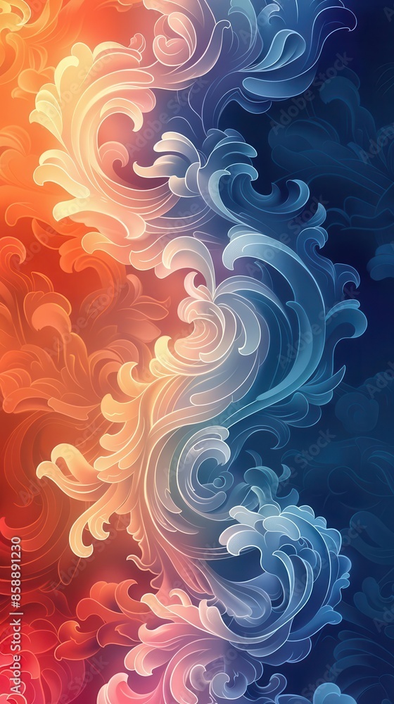 Poster vertical post with an intricate design and gradient background, ideal for adding a touch of elegance