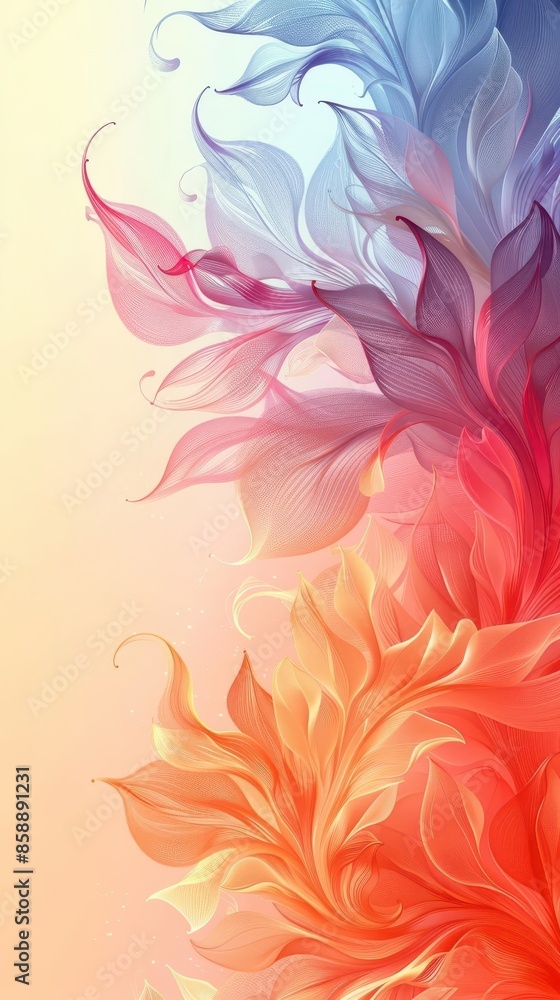 Aufkleber vertical post with an intricate design and gradient background, ideal for creating eye-catching soci
