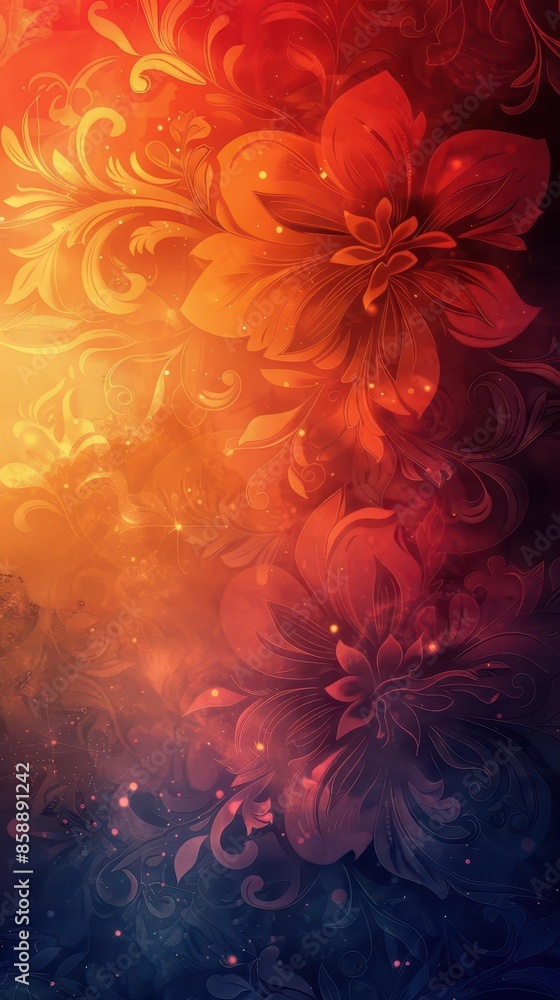 Aufkleber vertical post with an intricate design and gradient background, ideal for creating eye-catching soci