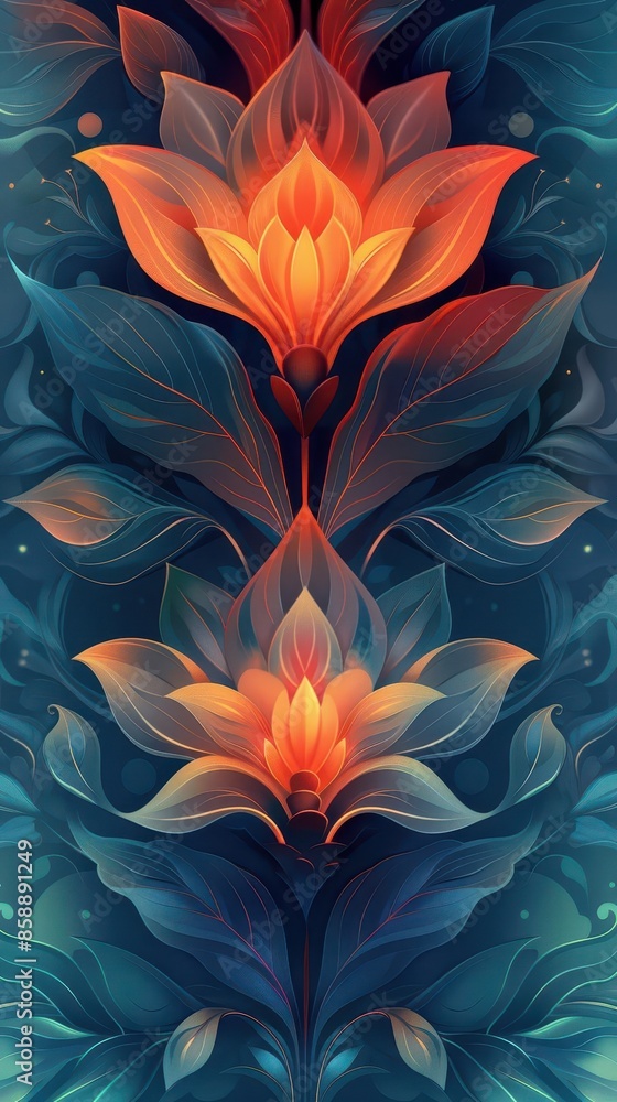 Aufkleber vertical post with an intricate design and gradient background, ideal for creating eye-catching soci