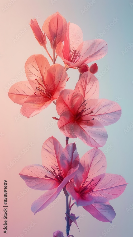 Poster elegant vertical post with a gradient background and delicate design, ideal for sharing on contempor